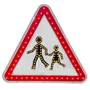 « School crossing » Road Sign with LEDs