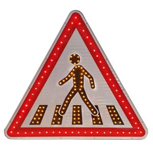 « Pedestrian crossing » Road Sign with LEDs