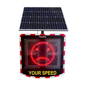 “SENTINEL” radar speed sign with solar power supply - smiley version