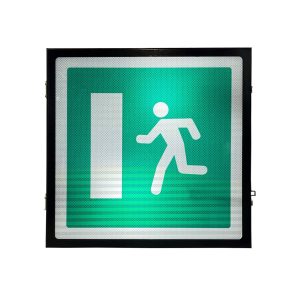 Emergency exit backlit sign for tunnels