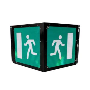 Three-sided backlit sign Emergency exit