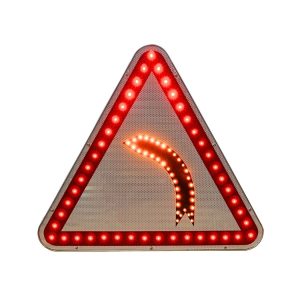 “Left turn” road sign with leds