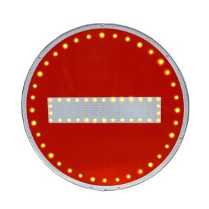 No Entry road sign with LEDs
