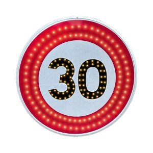 30km/h road sign with LEDs